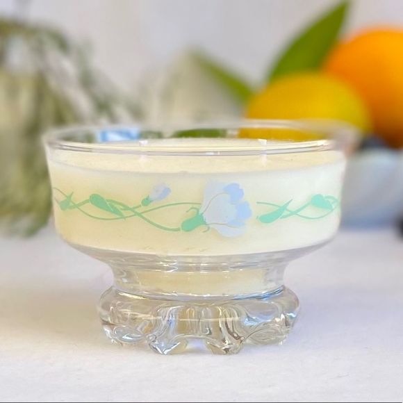 Vintage Japan Toyo Glass Showa Sorbet Soy Candle Blueberry Cheesecake